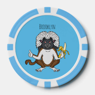 Katoen Top Tamarin aap cartoon illustratie Poker Chips