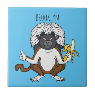 Katoen Top Tamarin aap cartoon illustratie Tegeltje