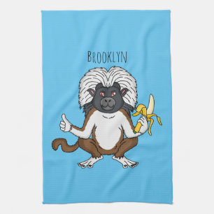 Katoen Top Tamarin aap cartoon illustratie Theedoek
