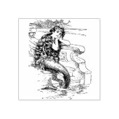 Katoen  Zeemeermin Rubberstempel (Afrduk)