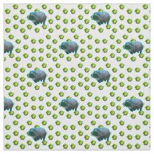 KATOENAFDRUKKEN FABRIC - HUNGRY HIPPO STOF