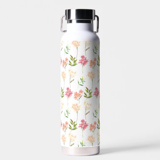 Katoenbloemen traditioneel, wazig patroon waterfles