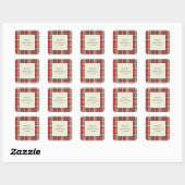 Katoenen Elegante Rustieke Script Bruidsfeest Vierkante Sticker (Vel)