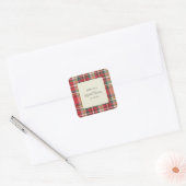 Katoenen Elegante Rustieke Script Bruidsfeest Vierkante Sticker (Envelop)