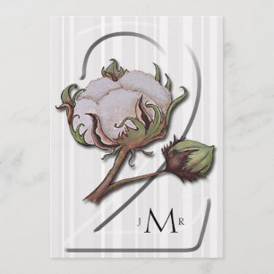 Katoenen gestreepte 2e huwelijksverjaardag kaart