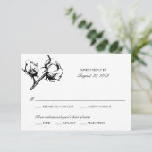 Katoenen Plant etsen | Bruiloft RSVP Kaartje (Staand voorkant)