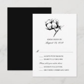 Katoenen Plant etsen | Bruiloft RSVP Kaartje (Voorkant / Achterkant)
