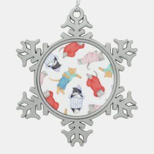 KATOENEN PYJAMA Tin Sneeuwvlok Kerstbal Ornament