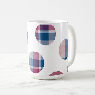 Katoenen ruit stippen koffiemok