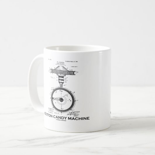 Katoenen Snoep Machine US Patent Diagram Koffiemok (Voorkant links)