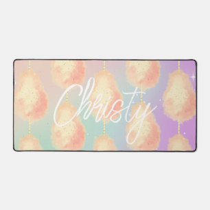 Katoenen snoep sterstof perzik blauwgroen paarse p bureaumat