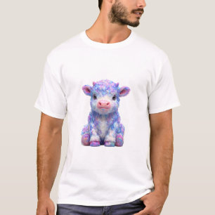 Katoenen Snoepgoed Hoogland Koe Pastel Esthetische T-shirt