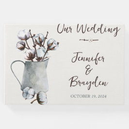 Katoenen stengels in pitcher bruiloft gastenboek