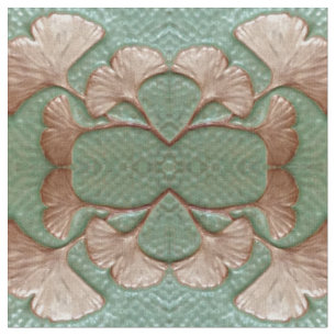 Katoenen stof met Gingko blad patroon