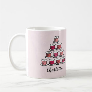 Katoenhaspel roze naaien koffiemok