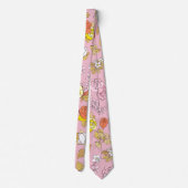  katoenhoudend esthetisch Roze flespatroon Stropdas (Achterkant)