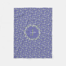 Katoenstijl Periwinkle Floral Monogram