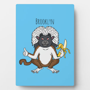 Katoentop-tamarin aap cartoonillustratie fotoplaat