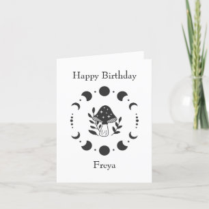 Katoetkern Moon Phase Birthday Wenskaart Kaart