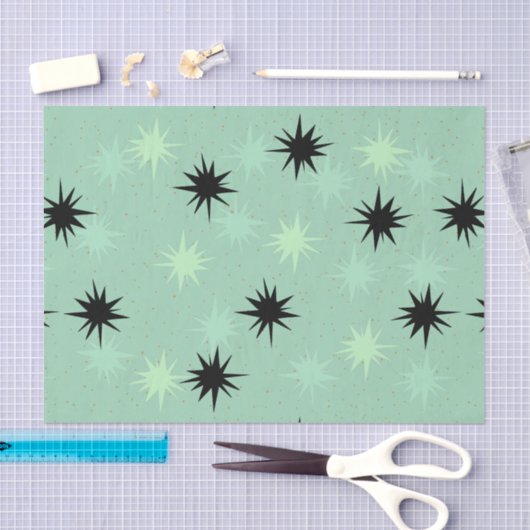 Katoompapier en Mint Starbursts Tissuepapier (Craft)