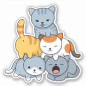 Katpiramide - Groep Katten Sticker (Voorkant)