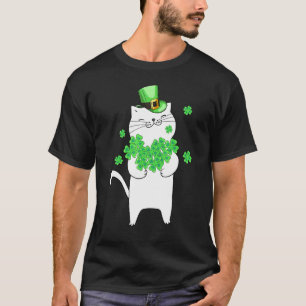Katricks Day Cat Shamrock St Patricks Day Lucky T-shirt