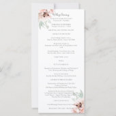 Katrina Pink Floral Programme de mariage catholiqu (Dos)