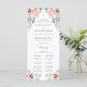 Katrina Pink Floral Programme de mariage catholiqu (Debout devant)