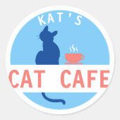 Kat's Cat Cafe Sticker (Voorkant)
