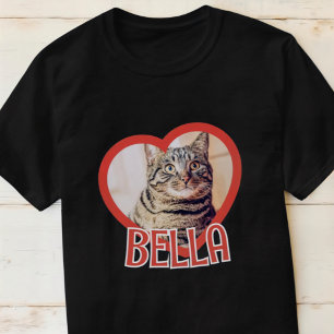 Kat's eenvoudige moderne speelse hart naam en foto t-shirt