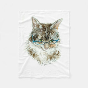 Kat's Eye Maine Coon Cat Fleece Blanket, Small Deken