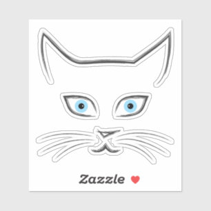 Kat's gezicht sticker