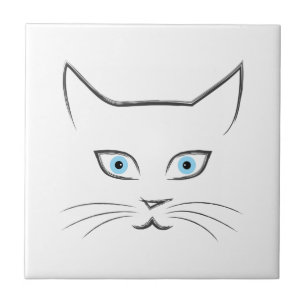Kat's gezicht tegeltje