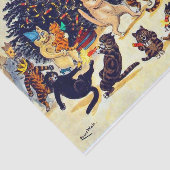 Kat's kerstfeest, Louis Wain Tissuepapier (Detail)
