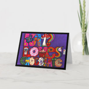Kat's levendige letters - KAT LOVES CHOCOLATE Kaar Kaart