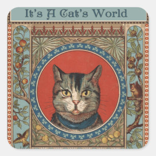  kat's Life for Kitty Cat Classic Vierkante Sticker