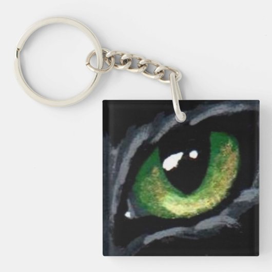 "Kat's oog:  Groen" Sleutelhanger (voorkant)