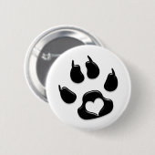 Kat's Paw Print Black Ronde Button 5,7 Cm (Voorkant /achterkant)
