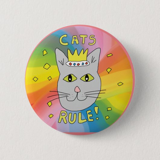 Kats rule pin badge ronde button 5,7 cm (Voorkant)