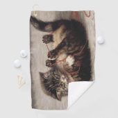 Kat's slede, een kat-speelbak van Yarn Golfhanddoek (Insitu)