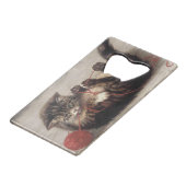 Kat's slede, een kat-speelbak van Yarn Kredietkaart Flessenopener (Voorkant Gekanteld)