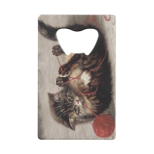 Kat's slede, een kat-speelbak van Yarn Kredietkaart Flessenopener (Achterkant)