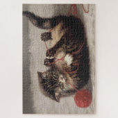 Kat's slede, een kat-speelbak van Yarn Legpuzzel (Verticaal)