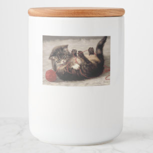 Kat's slede, een kat-speelbak van Yarn Voedselcontainer Etiket