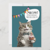 Kat's verjaardagsfeestje kitten viering Uitnodigin Kaart (Achterkant)