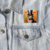 Kats voor Kamala Politieke Button (In situ)