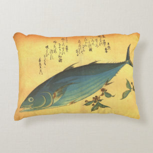 Katsuo (Skipjack Tuna) - Hiroshige's kleurrijke vi Accent Kussen