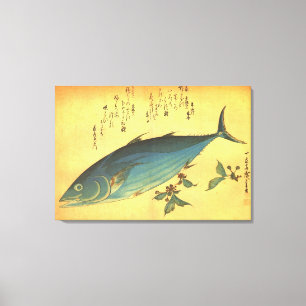 Katsuo (Skipjack Tuna) - Hiroshige's kleurrijke vi Canvas Afdruk
