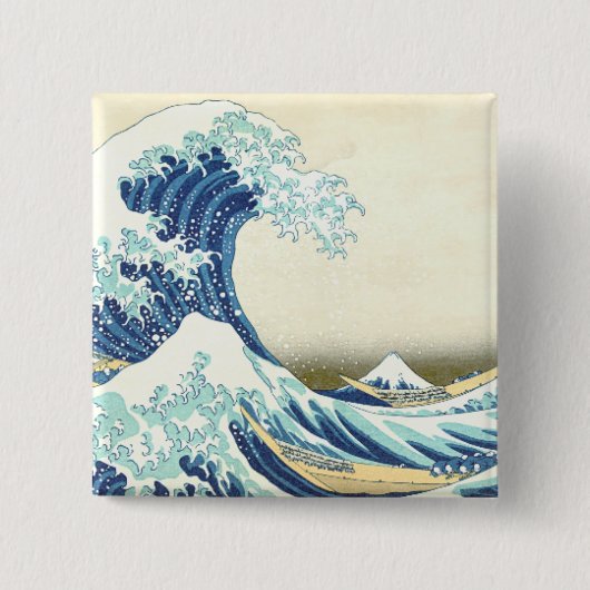 Katsushika Great Wave van Kanagawa Button (Voorkant)