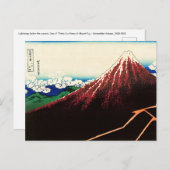 Katsushika Hokusai - Bliksem onder de top Briefkaart (Voorkant / Achterkant)